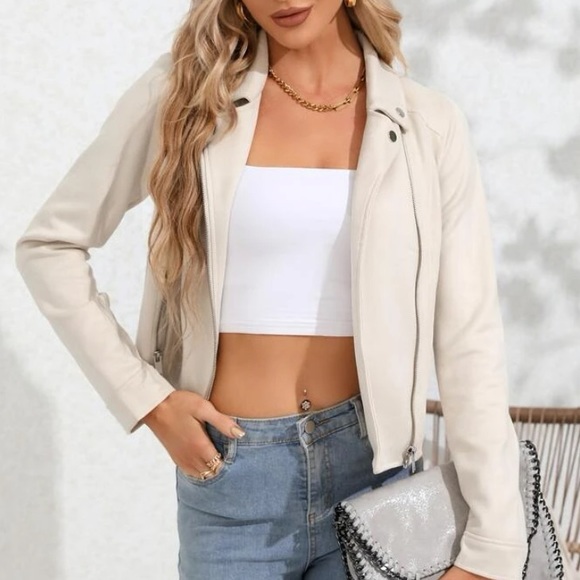 Boho zip up moto jacket - Picture 1 of 16